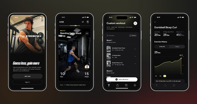 Renders of Peloton Strength Plus app